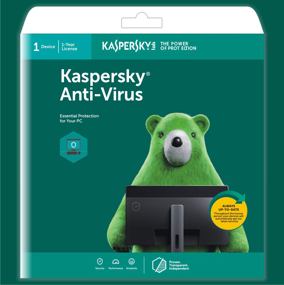 Kaspersky Antivirus 
1 USER 1 YEAR